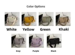 Multiple color options of minimalist nylon crossbody bags with matching round coin pouches