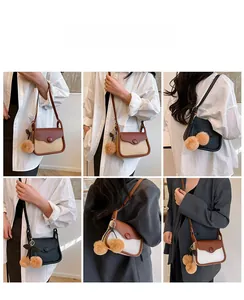 Collage of chic vintage crossbody bags with cherry charms and flap closure design