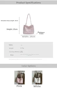 Detaillierte Größentabelle und Maße für die Shopper-Tasche mit Schmetterlingsstickerei