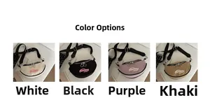 Détails des sacs bandoulière en nylon en forme de croissant en blanc, noir et violet