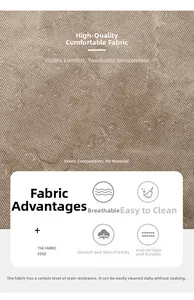 Detailed close-up of textured tan PU leather fabric showing anti-wrinkle and smooth finish