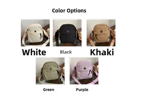 Detailed grid view showing five available colors of the casual nylon crossbody bag