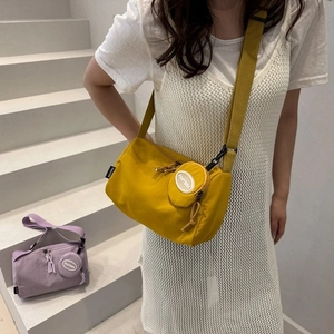 Sac cabas en nylon décontracté gingembre et violet avec bandoulière et petite pochette