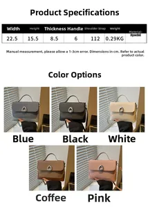 Détails du sac selle pour femme avec boucle métallique et plusieurs options de couleurs