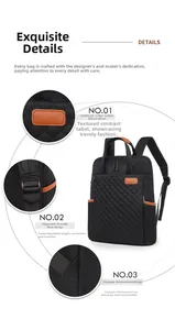 Détails des bretelles réglables et des coutures renforcées sur le sac à dos professionnel noir