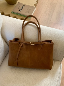 Women Large Capacity PU Leather Tote Bag Minimalist Retro Solid Color Stitching Shoulder Bag Commuter Vintage Handbag Satchel