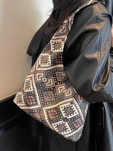 Sac fourre-tout ethnique pour femme avec broderie bohème et grande capacité