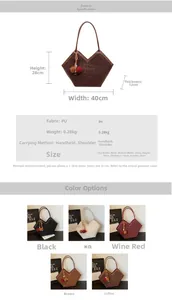 Detailed size specifications and color variants for the leopard print tote bag