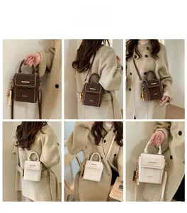 Detailed views of leopard print and cream mini crossbody bags with decorative beads