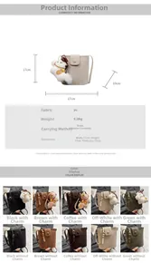 Guide des tailles et sélection de couleurs pour ce sac seau vintage en cuir PU