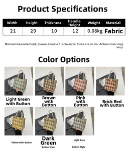 Detailed size specifications for canvas tote bag with quilted pattern and rope handles