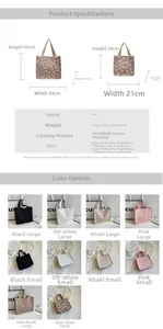 Size guide for minimalist heart print canvas tote bags in large and small versions