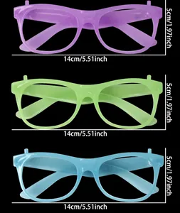 Guía de tallas con ancho 14cm y alto 5cm para monturas de gafas LED para fiestas