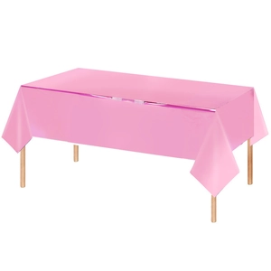 Pink holographic rectangle tablecloth for birthday party decoration in 100x270cm size