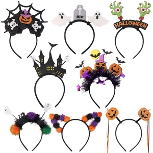 Halloween headband collection with pumpkin, ghost and spider web festive hair accessories