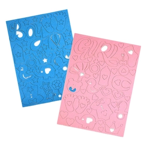 Kit de décoration en feutre Gender Reveal avec découpes bleu Boy et rose Girl