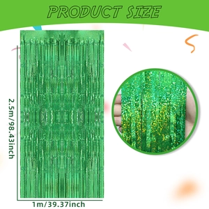 Green sequin fringe curtain 1x2.5m for birthday party backdrop decoration