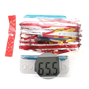 Weight measurement of 65.5g for colorful Christmas tinsel fringe curtain in package