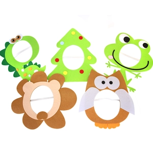 Cartoon Animal Felt Party Mask For Kids Birthday Christmas Halloween Dress Up Costume Photo Props Felt Mask With Elastic Band