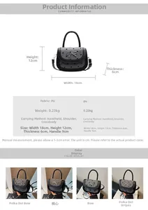 Detail view of bow saddle bag dimensions with size chart and various pattern styles