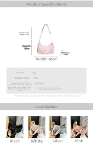 Dimensions détaillées du sac à bandoulière avec nœud papillon et détails de chaîne