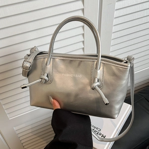 Sac Cabas Minimaliste en Cuir PU de Grande Capacité pour Femmes Sac à Bandoulière Mode Avec Nœud de Corde et Lettres