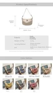 Spécifications de taille et options de couleurs pour le sac bandoulière en toile