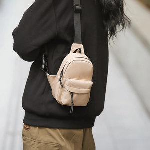 Mini Crossbody Bag Waterproof Nylon Canvas Lightweight Casual Shoulder Bag Unisex Urban Outdoor Style Small Sling Chest Pack
