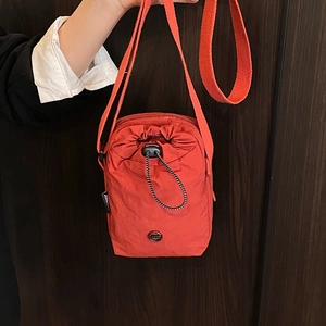 Women Canvas Drawstring Shoulder Bag Water Repellent Lightweight Casual Crossbody Mini Bag For Daily Travel Fashion Handbag