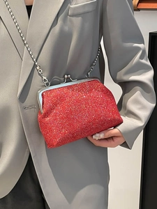 Élégant Sac de Soirée à Paillettes Femmes Pochette Scintillante Avec Chaîne Vintage Sac à Épaule pour Fête Mariage