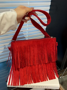 Sac à Épaule à Franges Bohème Rétro en Daim Synthétique Sac à Bandoulière pour Femme Décontracté Quotidien Vintage Sacoche