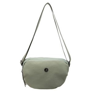 Sac bandoulière minimaliste en nylon vert clair de forme demi-lune avec sangle réglable