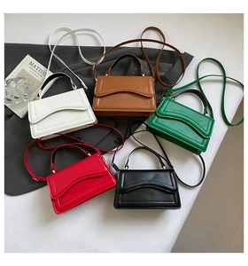 Detailed comparison of minimalist flap bags in five colors with scalloped edge designs