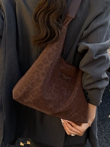 Vintage Leopard Print PU Leather Tote Bag Large Capacity Shoulder Hobo Bag With Small Pouch For Women Fashion Daily Bag