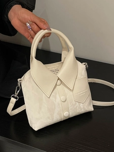 Sac Bandoulière Créatif en Cuir PU Forme de Chemise pour Femme 2025 Design Mode avec Bouton au Col