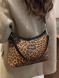 Mode Femmes Sac à Bandoulière Imprimé Léopard Cuir PU Grande Capacité Patchwork Sac Hobo Navette Quotidien Sac Fourre-Tout Tendance