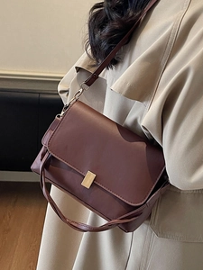 Sac à Bandoulière Rétro en Cuir PU pour Femmes Avec Poignée Tressée Style Français Petit Sac Carré pour le Quotidien