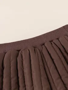 Pantalon matelassé pour enfants marron chocolat avec taille élastiquée pour l'hiver