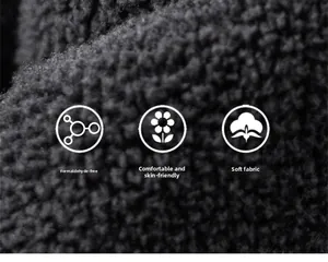 Macro view of skin-friendly and formaldehyde-free dark grey fleece knit fabric