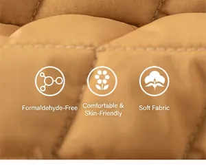 Close-up of quilted skin-friendly fabric with soft texture and rhombus stitching detail