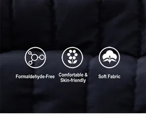 Close-up of matte black quilted windproof fabric for boys' winter pants showing softness