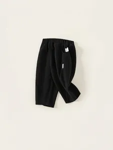 Pantaloni della Tuta Casual per Ragazzi Tinta Unita in Misto Cotone Morbidi Pantaloni Lunghi con Elastico in Vita per Bambini