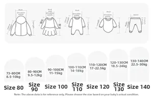 Detailed size chart for kids' pants with height and weight measurement guide