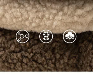 Detailed macro view of soft lamb wool fabric texture for warm winter baby mittens