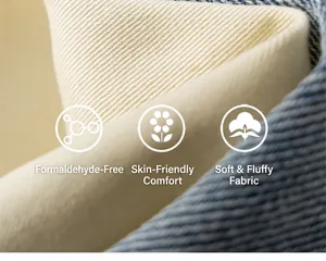 Vista macro detallada de tela denim suave y agradable a la piel con forro polar cálido