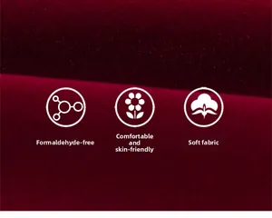 Detailed macro view of soft burgundy velvet fabric with eco-friendly and skin-friendly texture