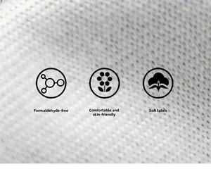 Detail of soft skin-friendly white cotton fabric texture with formaldehyde-free feature