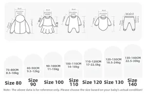 Guide des tailles pour vêtements enfants avec mesures détaillées du buste et du corps