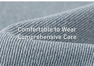Detailed close-up of light blue cotton denim fabric with visible twill texture for kids' jeans