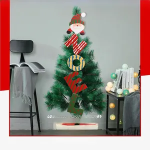 Hanging NOEL wooden blocks with Santa Claus figure for Christmas tree festive decoration
